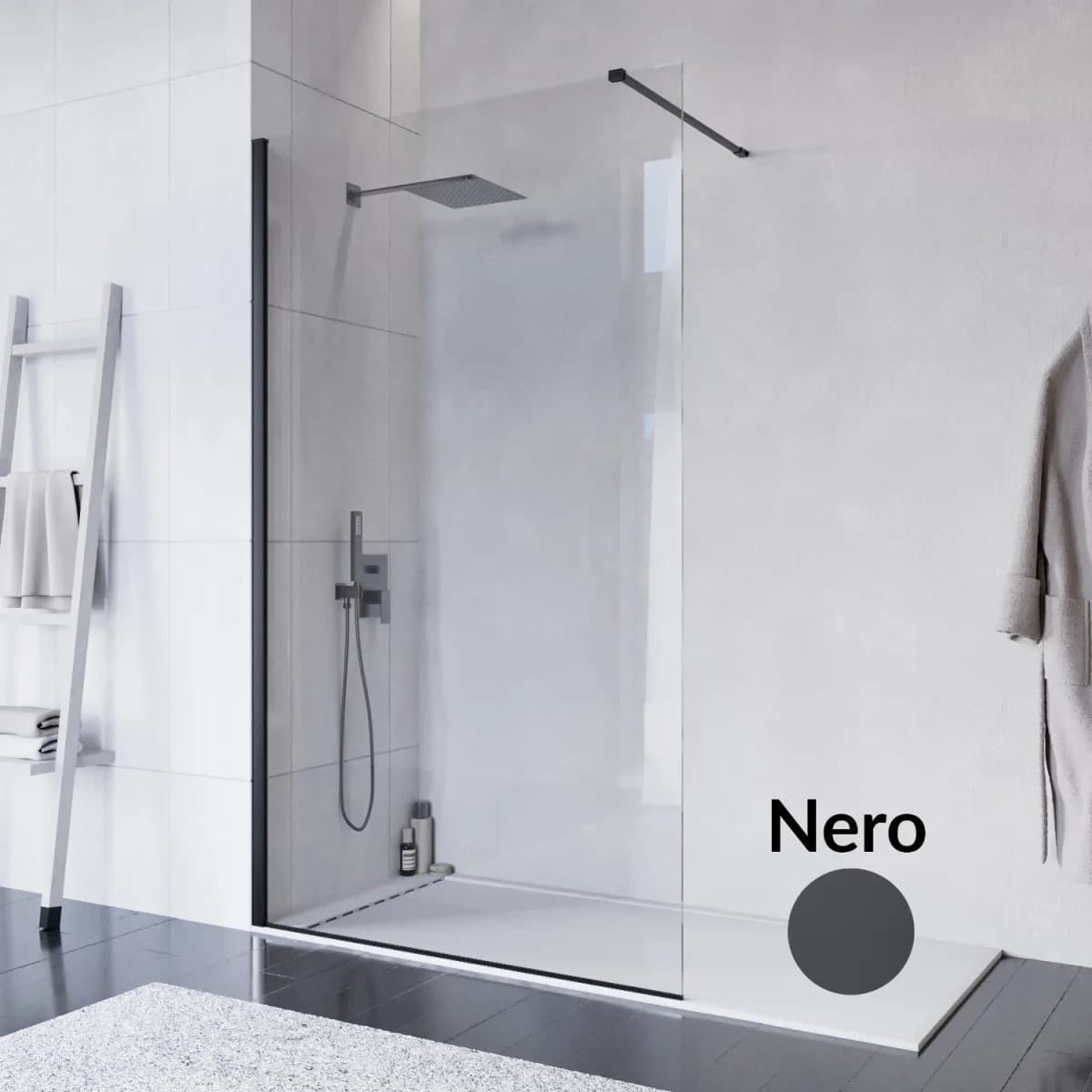 Doccia walk-in 140 cm h200 vetro 8mm anticalcare trasparente ISIDE in Box doccia Mondialshop - Parabiago, commercioVirtuoso.it
