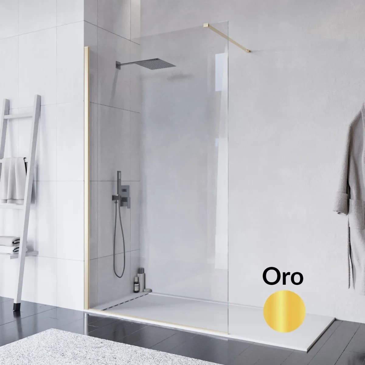 Doccia walk-in 80 cm h200 vetro 8mm anticalcare trasparente ISIDE in Box doccia Mondialshop - Parabiago, commercioVirtuoso.it