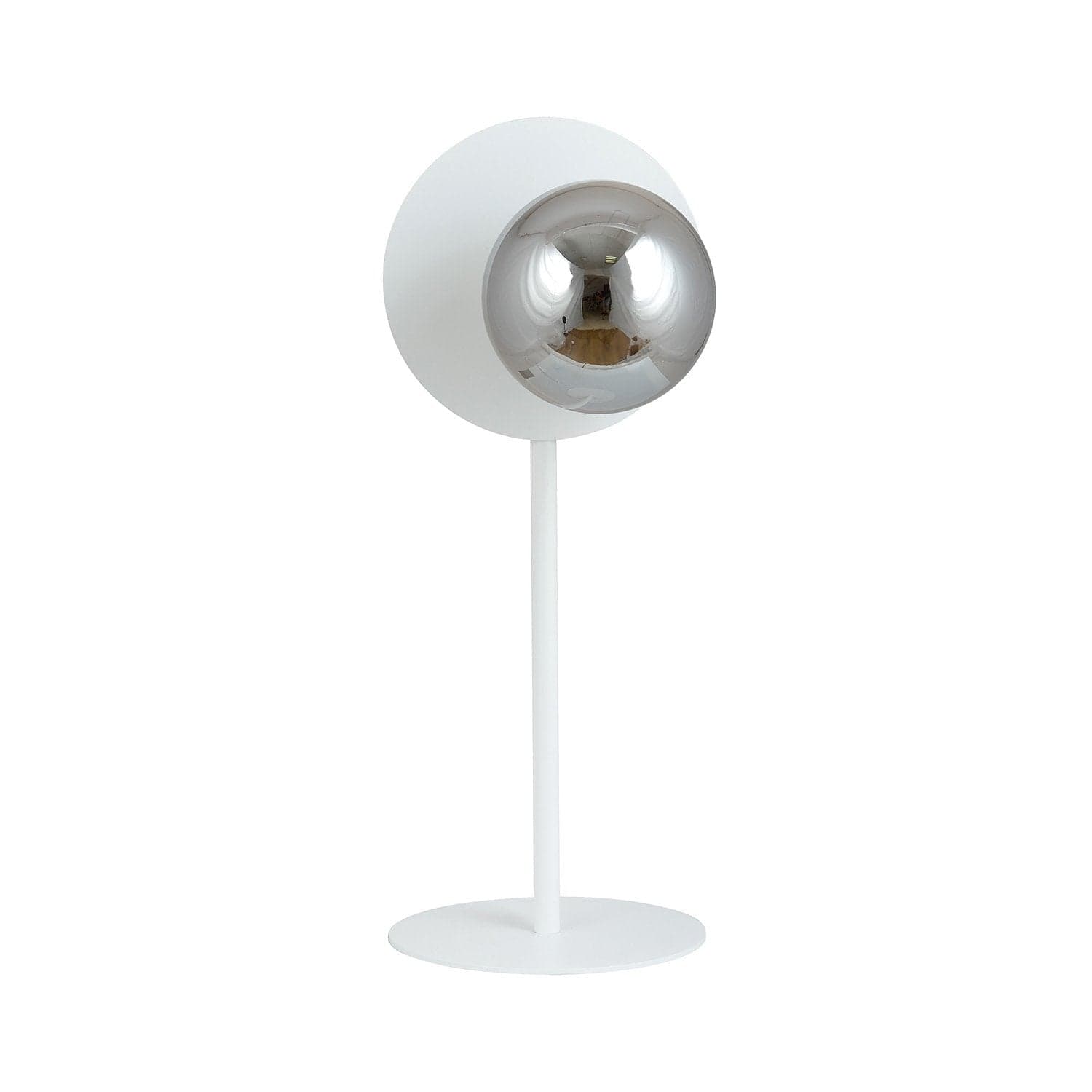 Lampada Da Tavolo Contemporanea Oslo 1 Luce In Acciaio Bianco E Vetro Fumè in Lampade da tavolo e abat-jour LuceArt - Montecorvino Pugliano, commercioVirtuoso.it