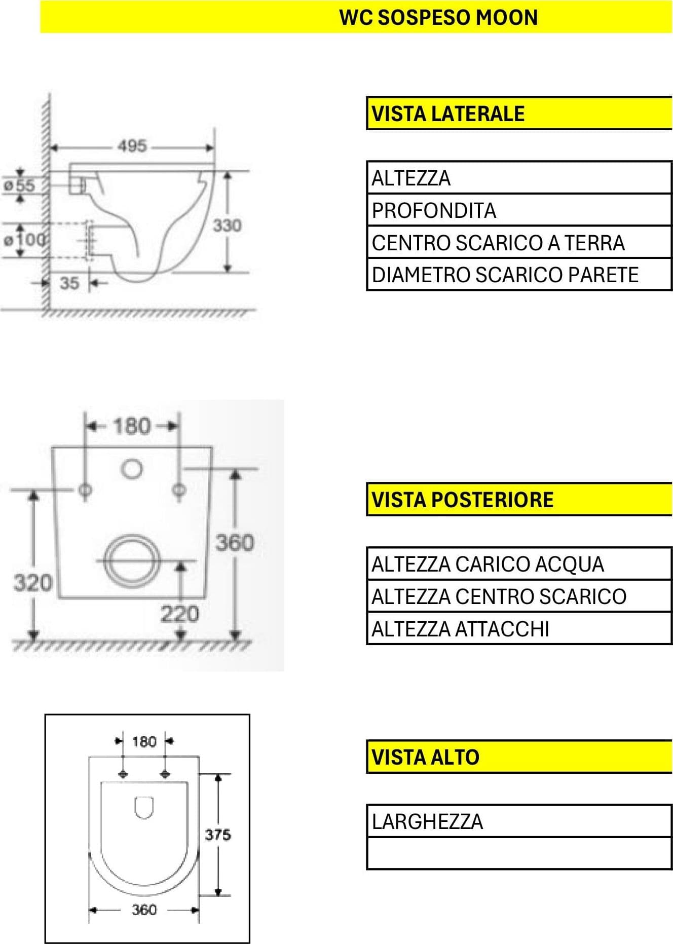 Coppia Sanitari Sospesi Wc E Bidet ciclonici bianchi MOON in Vasi WC Mondialshop - Parabiago, commercioVirtuoso.it