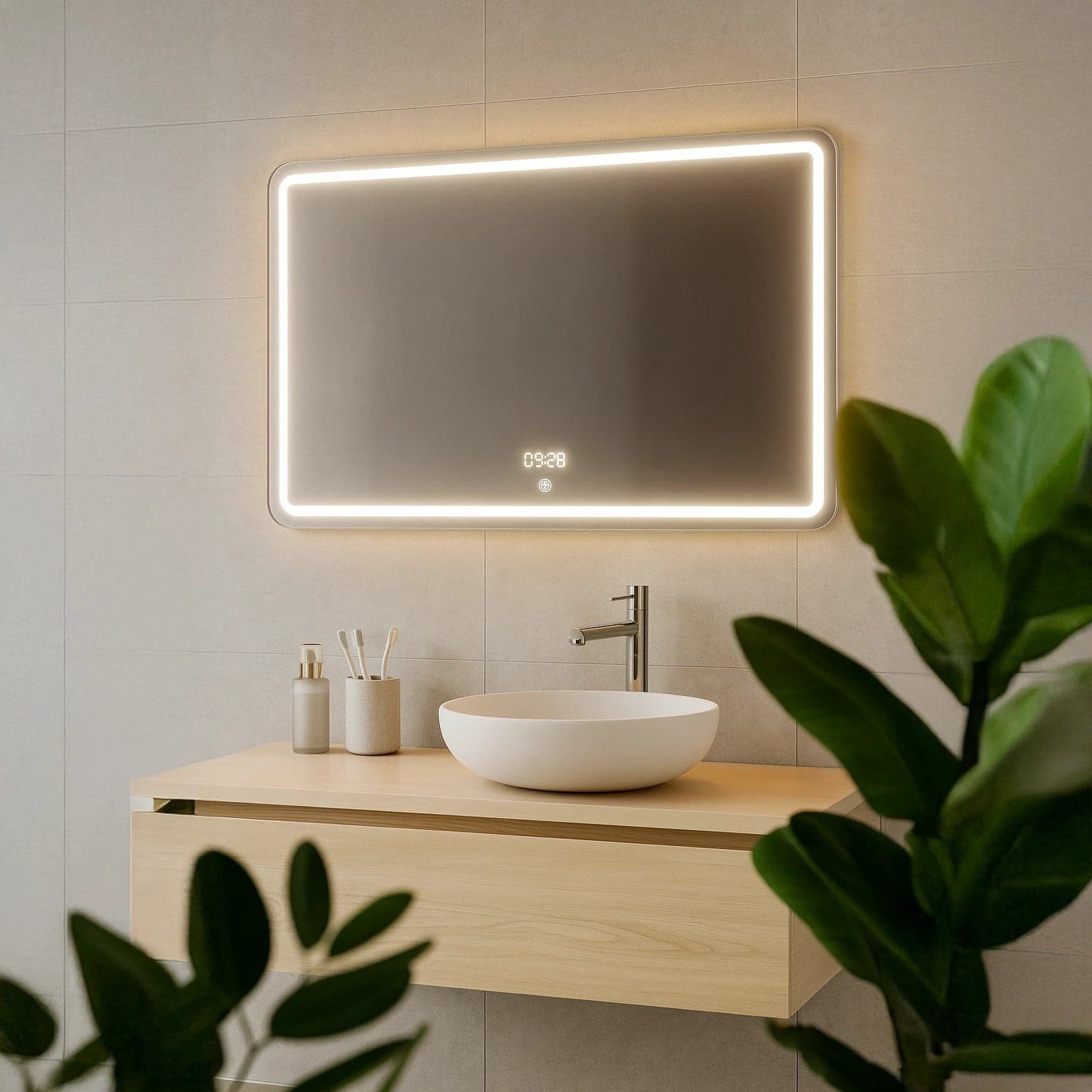 Specchio Bagno Rettangolare LED Design Moderno