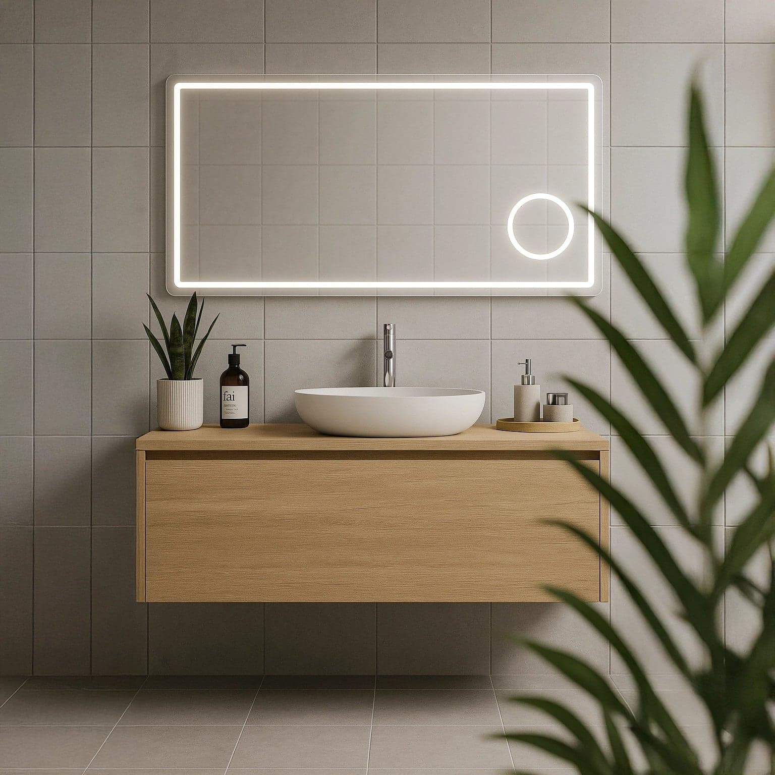 Specchio Bagno o Per trucco LED Retroilluminato Ingranditore 2x