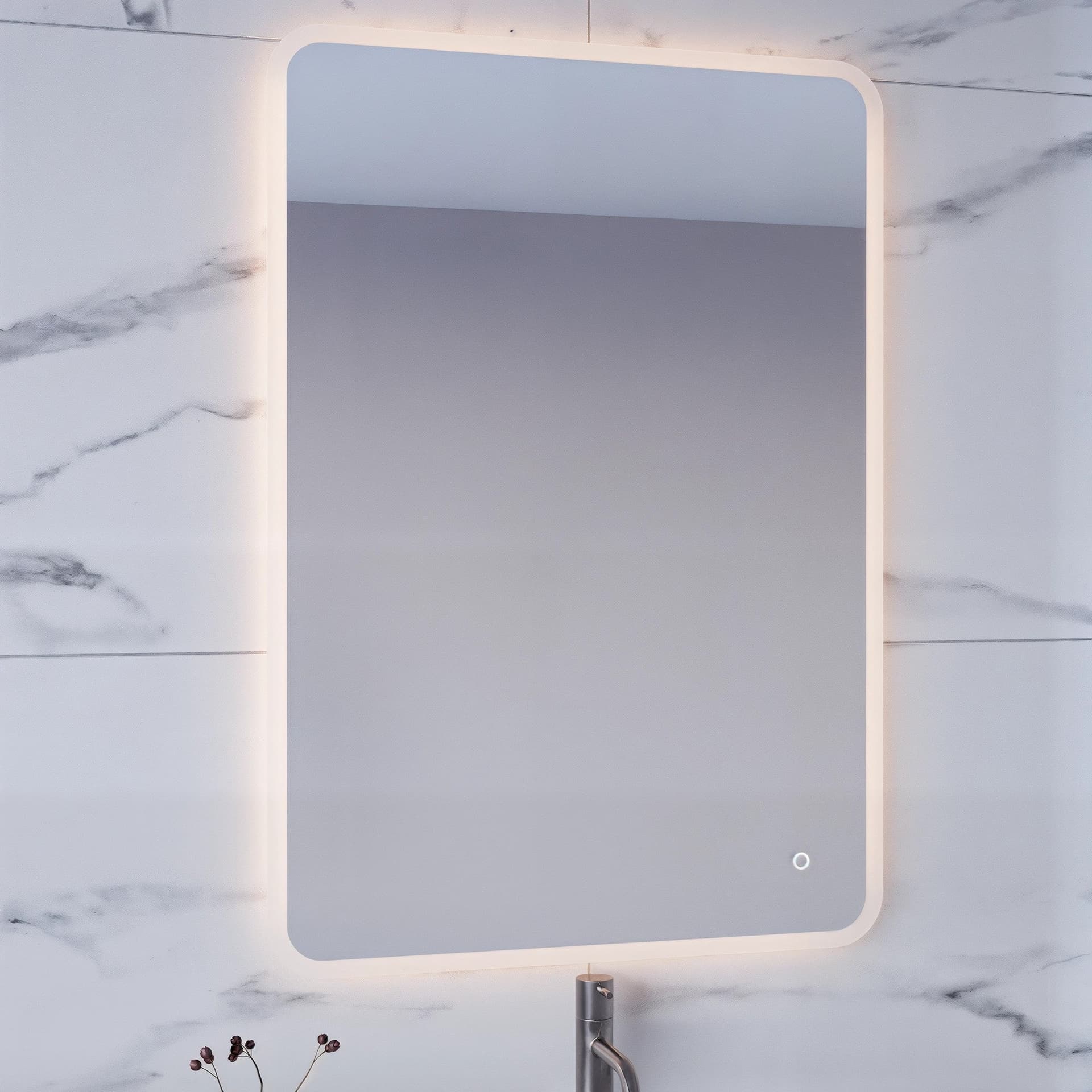 Specchio bagno rettangolare a led 70x120 con accensione touch-screen Boheme in Specchi da parete Mondialshop - Parabiago, commercioVirtuoso.it