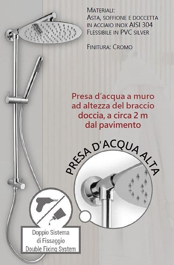 Colonna doccia attacco dell'acqua in alto Hera Up METAFORM in Rubinetti per vasca Mondialshop - Parabiago, commercioVirtuoso.it
