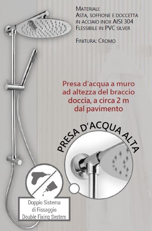 Colonna doccia attacco dell'acqua in alto Hera Up METAFORM in Rubinetti per vasca Mondialshop - Parabiago, commercioVirtuoso.it
