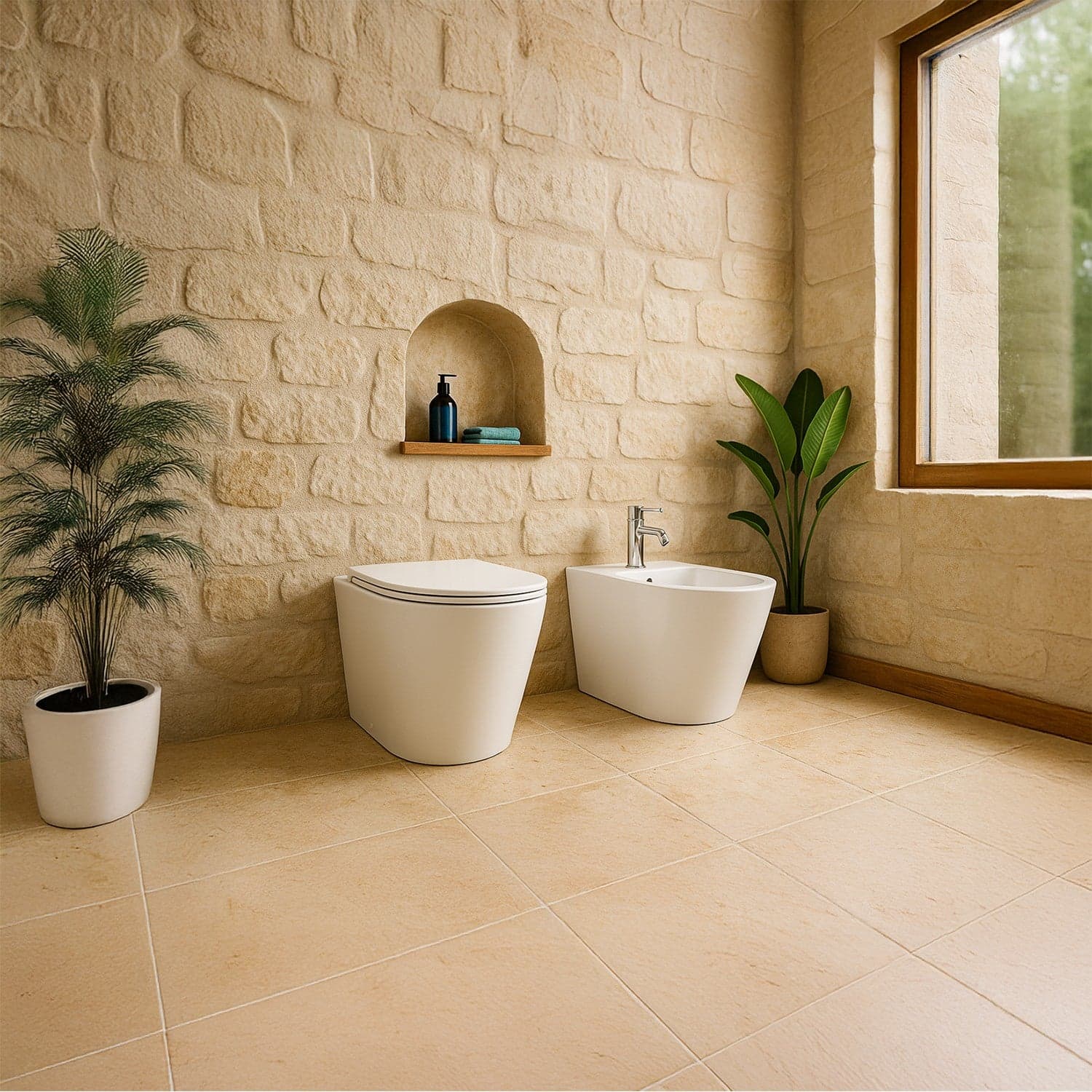 Sanitari filo muro wc e bidet scarico ciclonico senza brida RIVER in Vasi WC Mondialshop - Parabiago, commercioVirtuoso.it