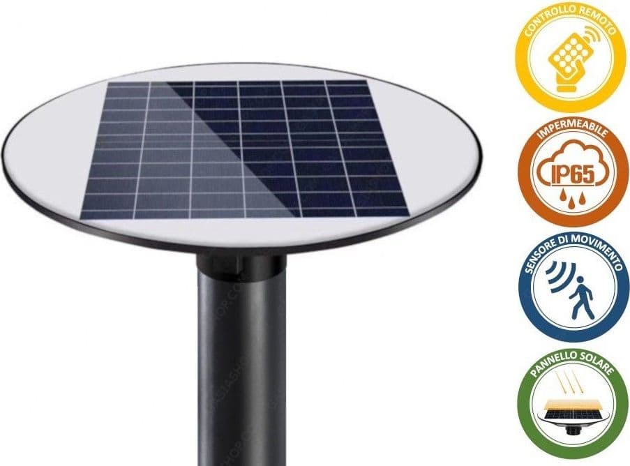 LAMPIONE LED CON PANNELLO ENERGIA SOLARE 200 W IP65 SENSORE MOVIMENTO SO-GD-200W in Lampioni Trade Shop italia - Napoli, commercioVirtuoso.it
