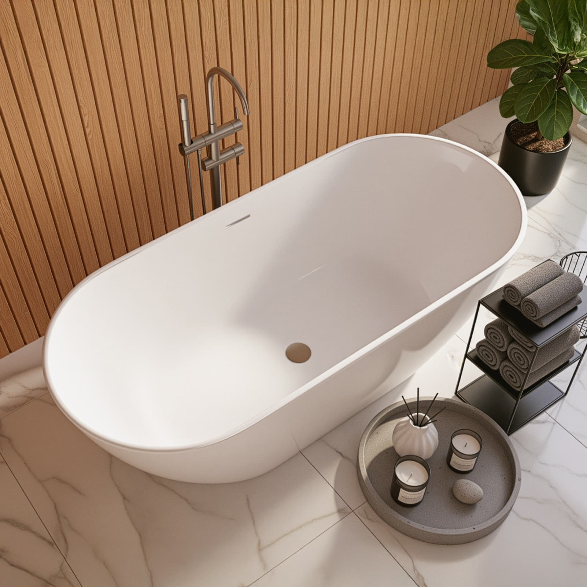 Vasca free standing Bianco lucido 170x75 MOON in Vasca da bagno giapponese Mondialshop - Parabiago, commercioVirtuoso.it
