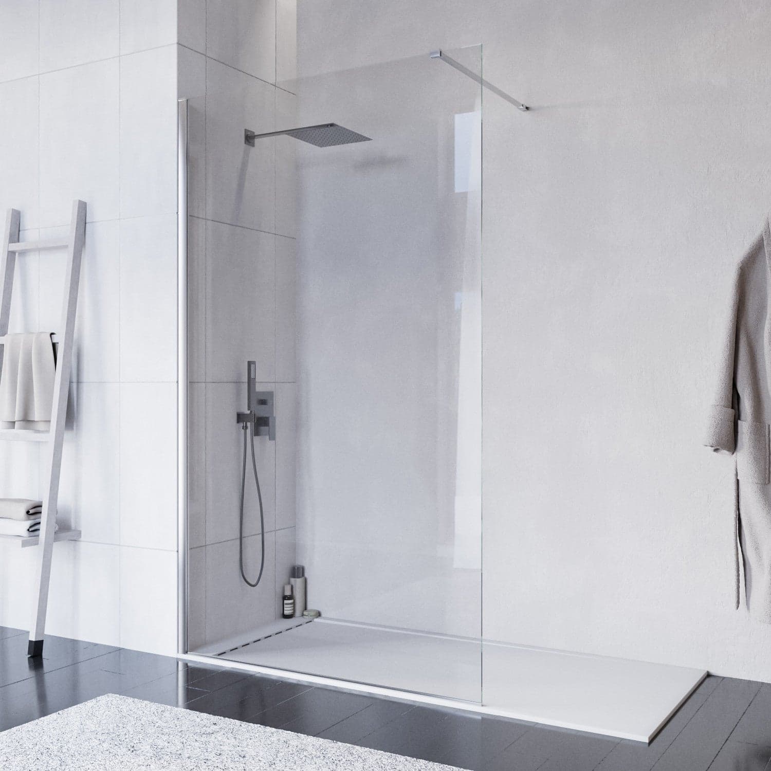 Doccia walk-in 130 cm h200 vetro 8mm anticalcare trasparente ISIDE in Box doccia Mondialshop - Parabiago, commercioVirtuoso.it