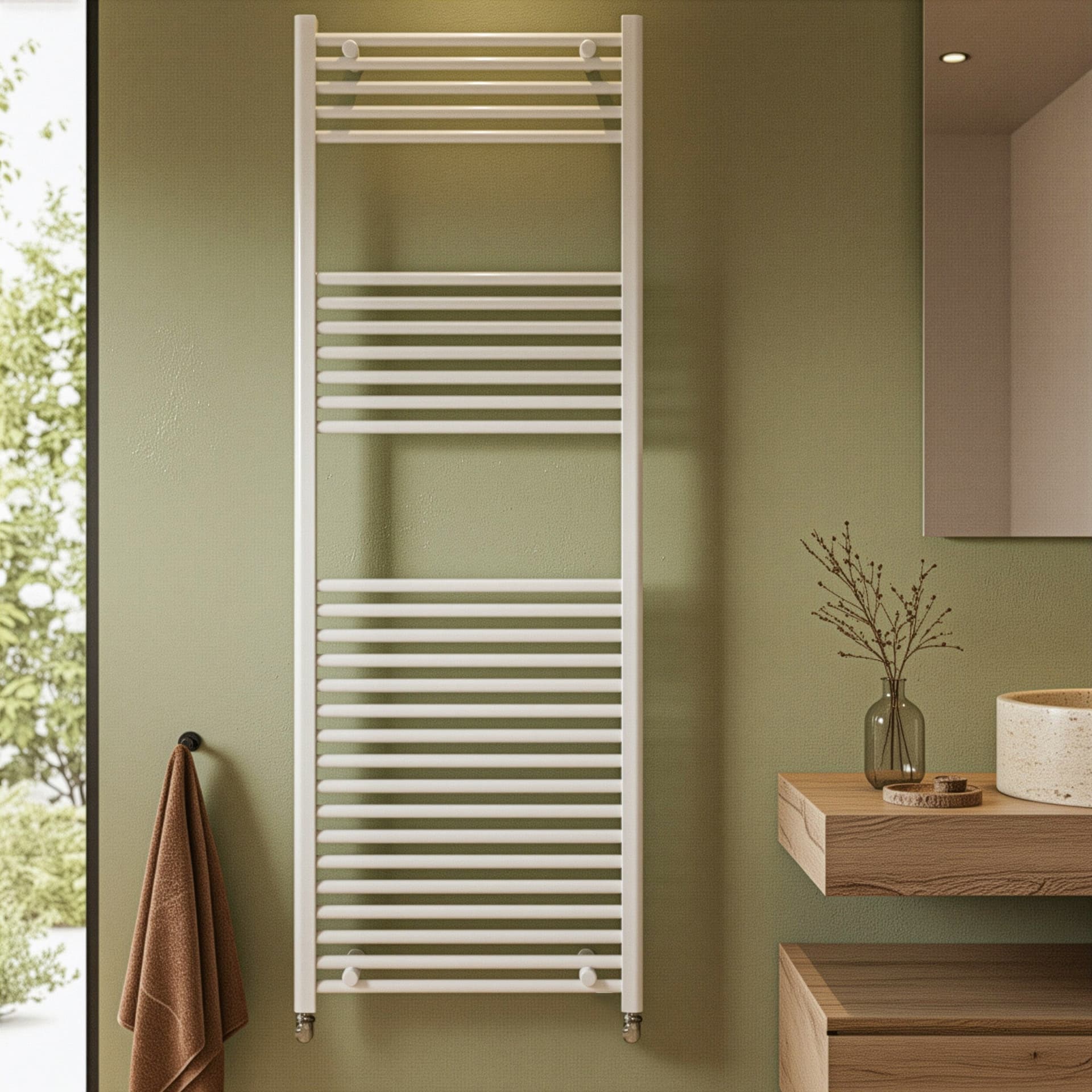Scaldasalviette termoarredo 180x60 bianco interasse 55 cm IDRAULICO in Scalda asciugamani da parete Mondialshop - Parabiago, commercioVirtuoso.it