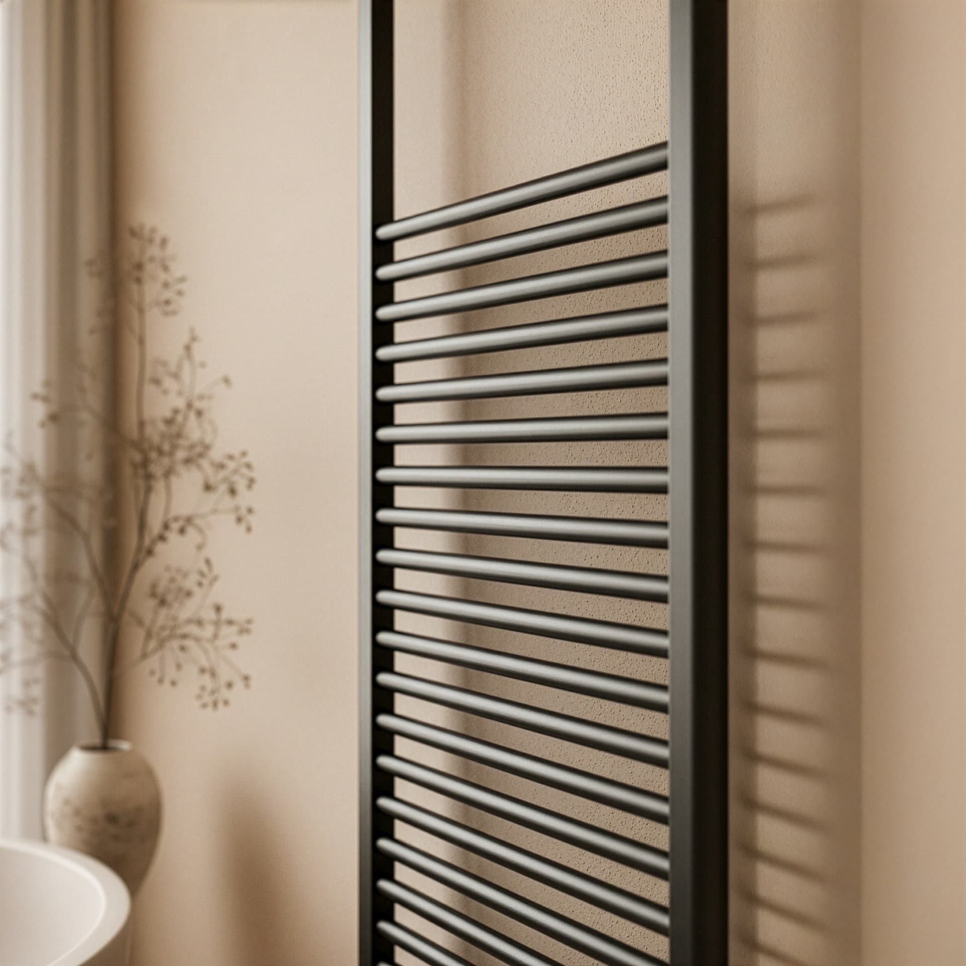 Scaldasalviette Termoarredo Nero 180x50 interasse 45 cm IDRAULICO in Scalda asciugamani da parete Mondialshop - Parabiago, commercioVirtuoso.it
