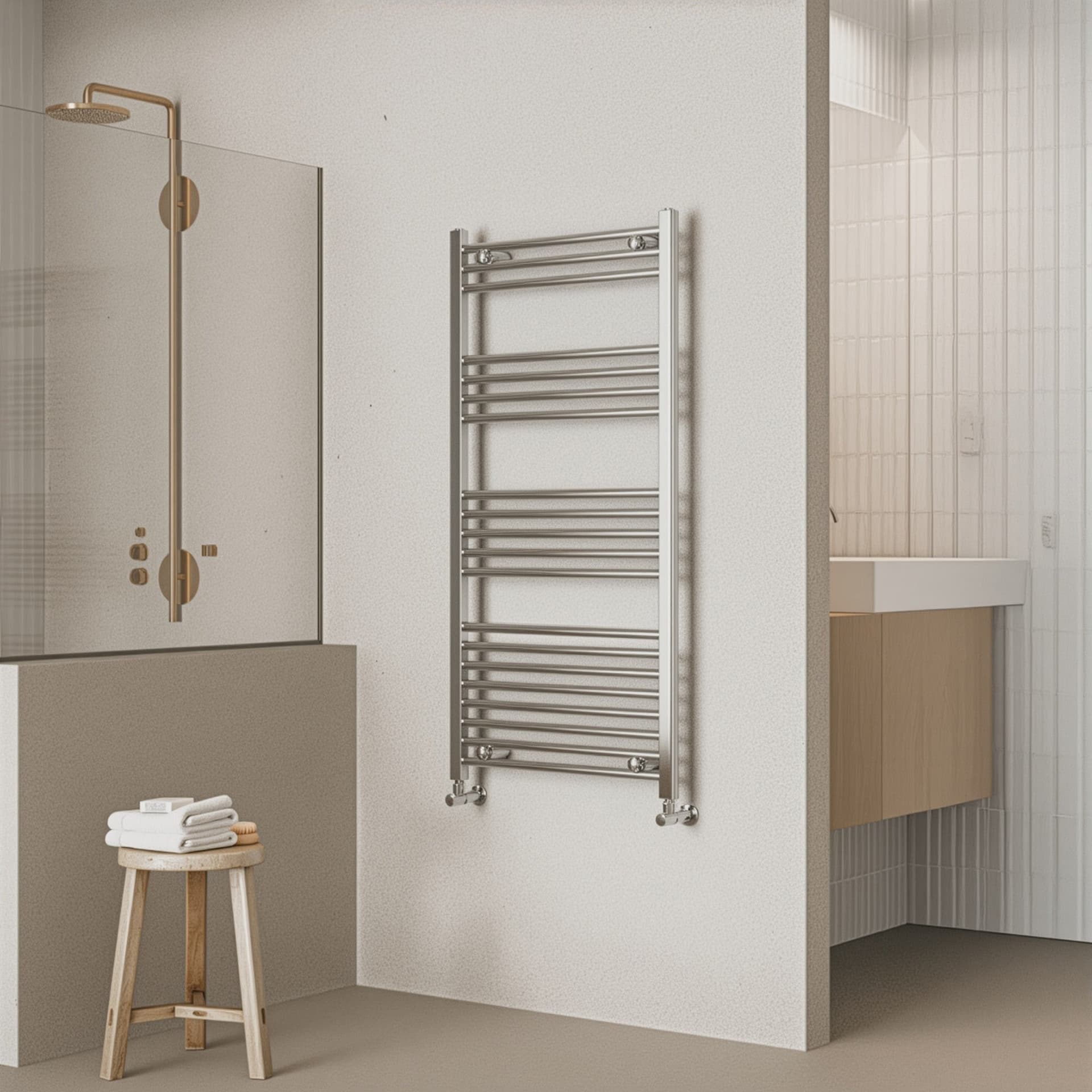 Scaldasalviette termoarredo 120x60 Cromato interasse 55 cm IDRAULICO in Scalda asciugamani da parete Mondialshop - Parabiago, commercioVirtuoso.it