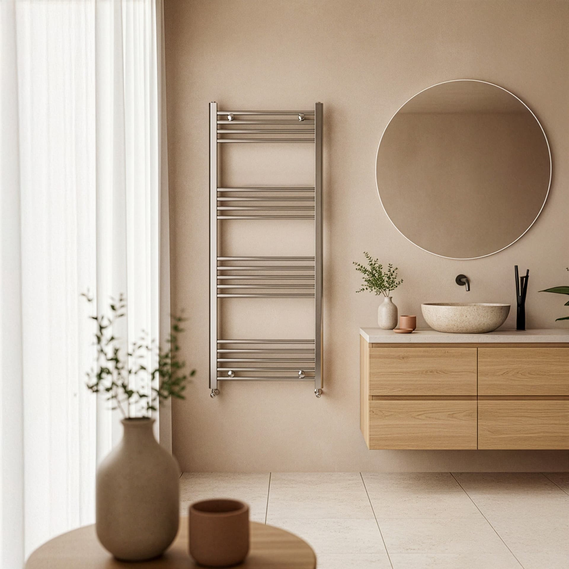 Scaldasalviette termoarredo 120x50 Cromato interasse 45 cm IDRAULICO in Radiatori Mondialshop - Parabiago, commercioVirtuoso.it