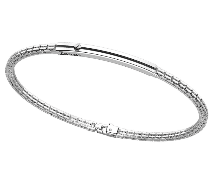 Zancan Bracciale in argento con vite in oro rosa.