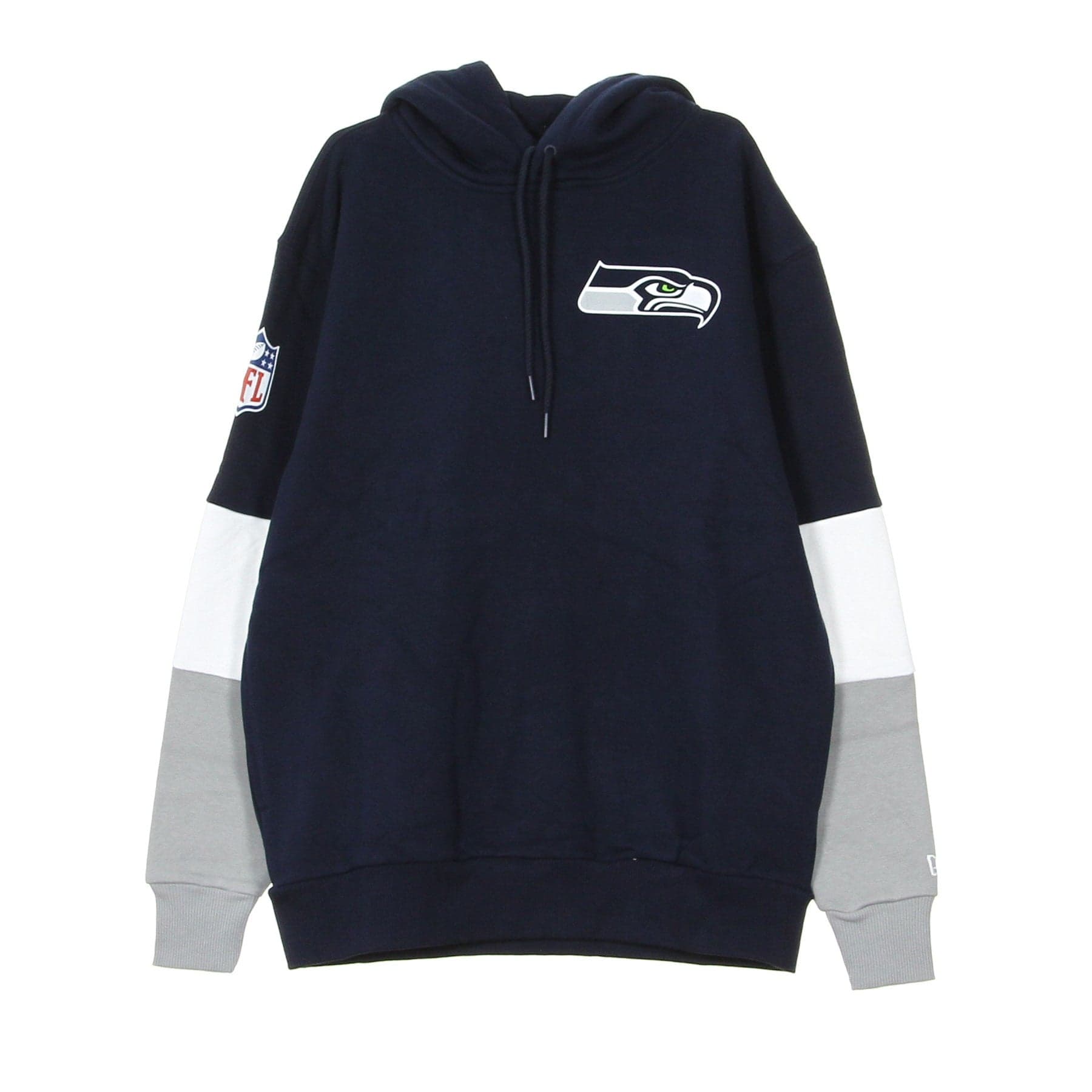 NEW ERA Felpa Cappuccio Uomo Colour Block Hoody Seasea Obsidian Blue/original Team Colors
