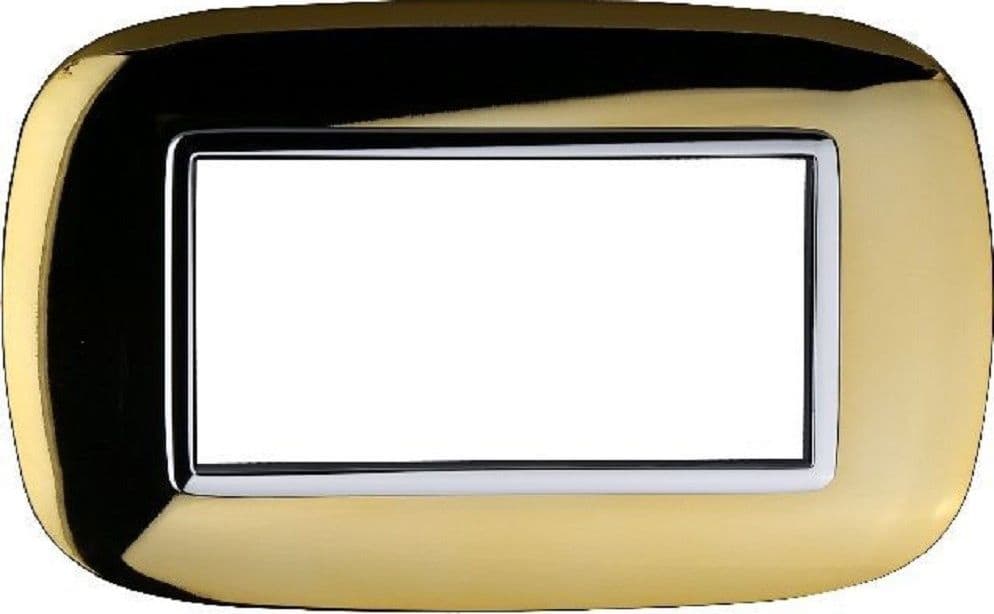 PLACCA OVAL 3 4 6 MODULI COLORE ORO LUCIDO COMPATIBILE BTICINO AXOLUTE in Placche per interruttori Trade Shop italia - Napoli, commercioVirtuoso.it