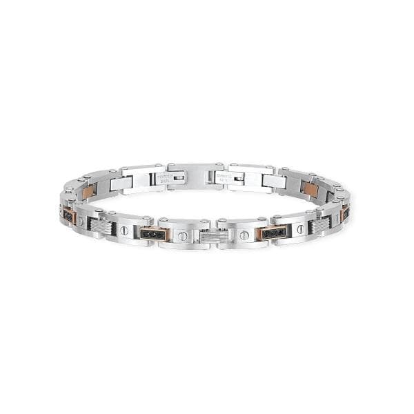 2JEWELS - BRACCIALE IN ACCIAIO CON ZIRCONI NERI in Bracciali Alba Gioielli - Casoria, commercioVirtuoso.it