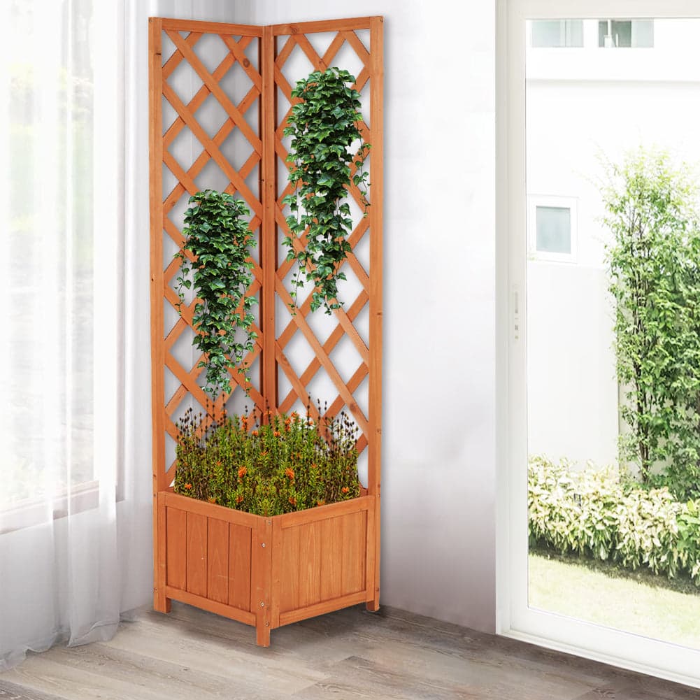 Fioriera Legno Frangivista Esterno Angolare per Piante Rampicanti 40x40H145cm in Graticolati Danyx - Casoria, commercioVirtuoso.it