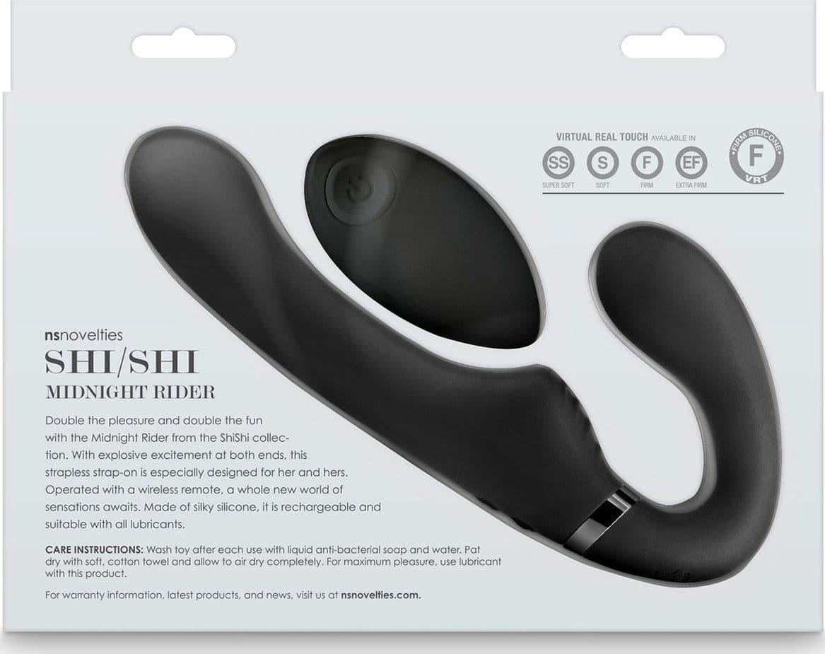 Strap on SHI/SHI Midnight Strap-On Vibrante Wireless Ricaricabile 21, 3 cm circa in prodotto Erosdom - Palmi, commercioVirtuoso.it