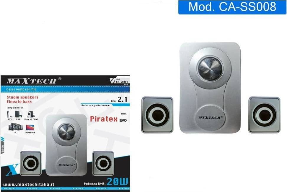 CASSE AUDIO ALTOPARLANTI SPEAKER CON FILO PER PC COMPUTER NOTEBOOK 20W CA-SS008 in prodotto Trade Shop italia - Napoli, commercioVirtuoso.it