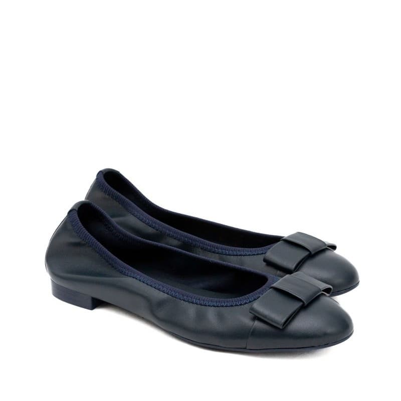 Frau ballerina in nappa navy con fiocco in tinta 70P3 in Ballerine Teresi Calzature - Marsala, commercioVirtuoso.it