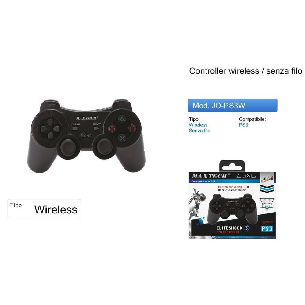 JOYSTICK WIRELESS COMPATIBILE CON PLAY-STATION 3 PS3 VIBRAZIONE MAXTECH JO-PS002 in Controller standard e gamepads Trade Shop italia - Napoli, commercioVirtuoso.it