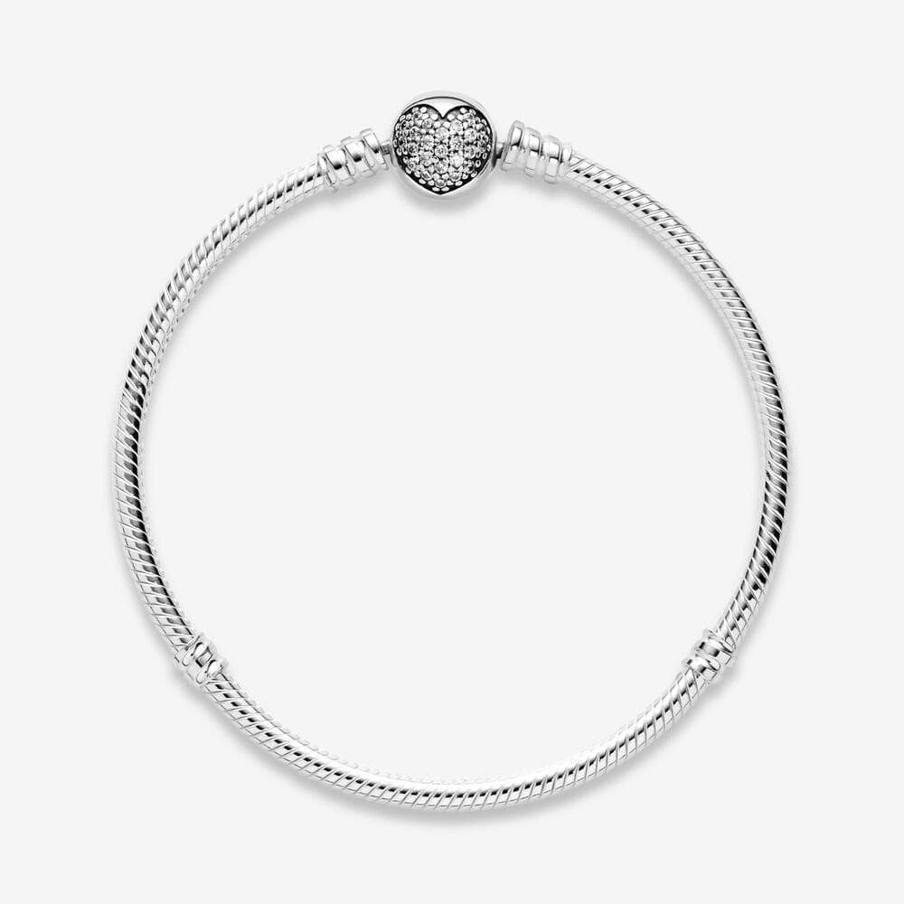 Pandora Bracciale Moments con maglia snake e chiusura a cuore scintillante in Bracciali Alba Gioielli - Casoria, commercioVirtuoso.it