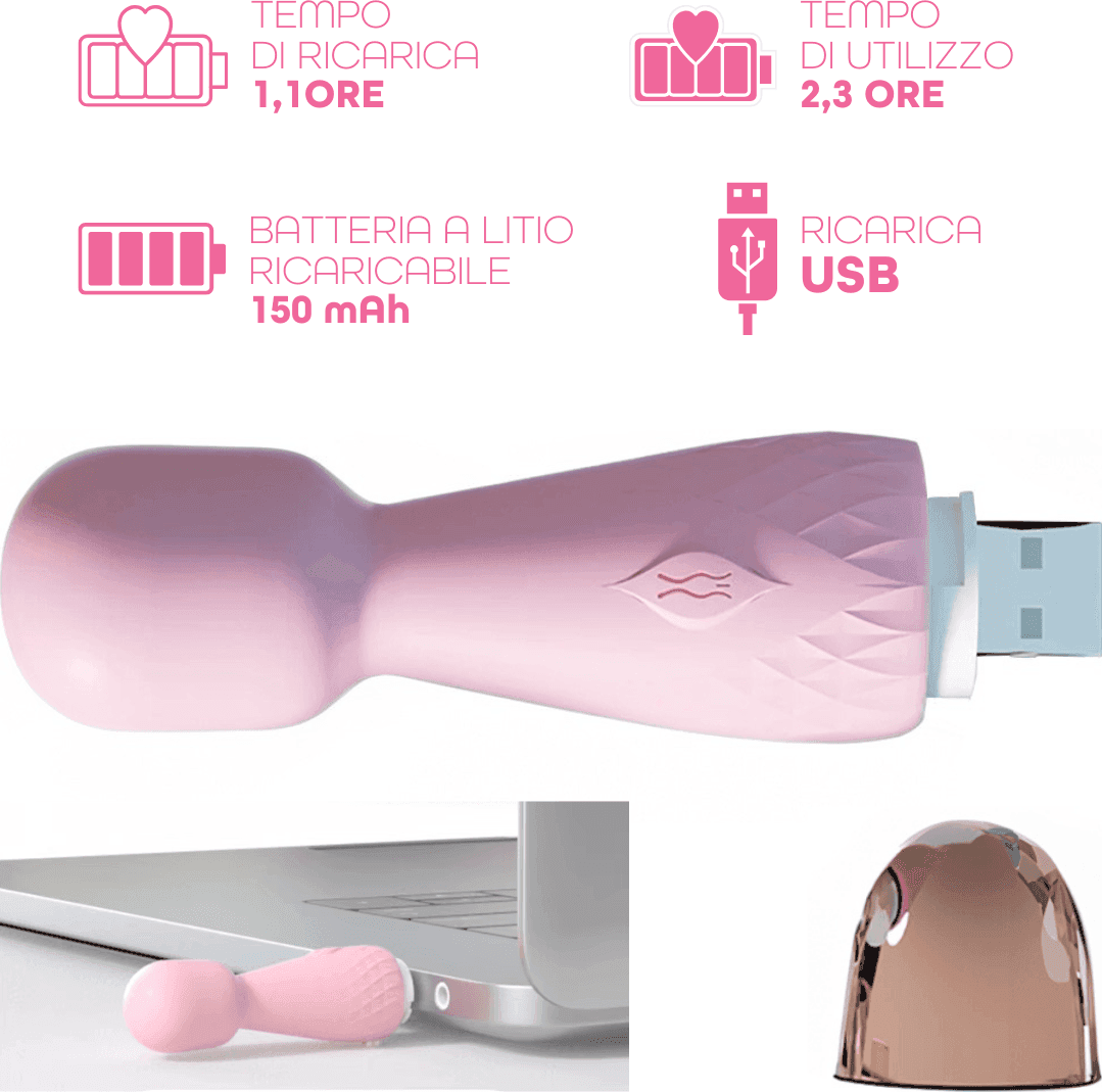 Mini Wand Massager in Silicone Morbido Massaggiatore Vibratore Clitorideo USB in Vibratori per coppia Do You Erotic - Napoli, commercioVirtuoso.it