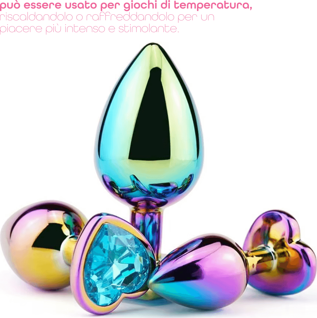 Butt Plug Anale in Metallo Rainbow con Gemma a Cuore Gioiello Cristallo Sex Toy in Plug anali Do You Erotic - Napoli, commercioVirtuoso.it