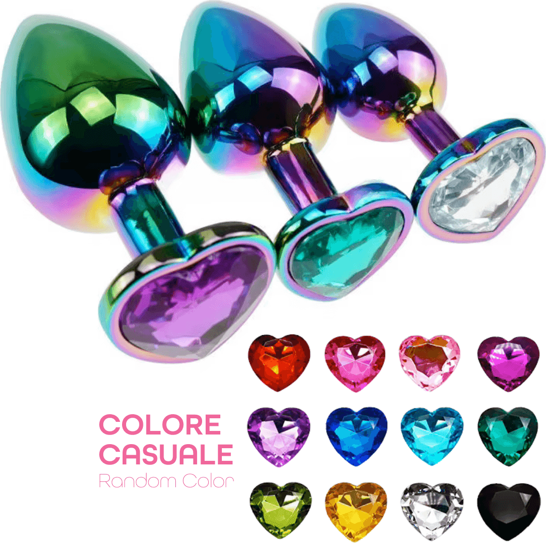 Butt Plug Anale in Metallo Rainbow con Gemma a Cuore Gioiello Cristallo Sex Toy in Plug anali Do You Erotic - Napoli, commercioVirtuoso.it