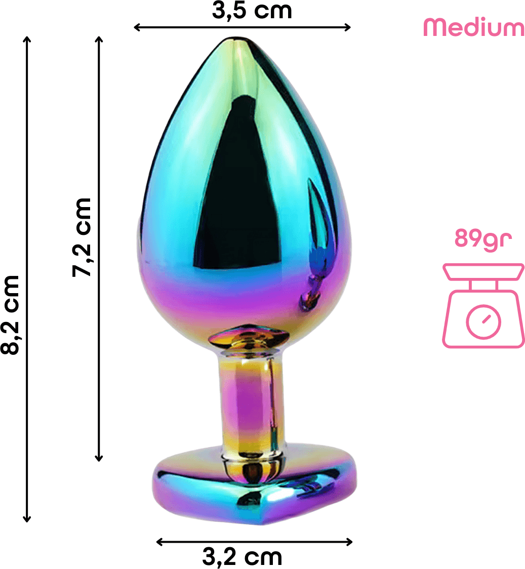 Butt Plug Anale in Metallo Rainbow con Gemma a Cuore Gioiello Cristallo Sex Toy in Plug anali Do You Erotic - Napoli, commercioVirtuoso.it