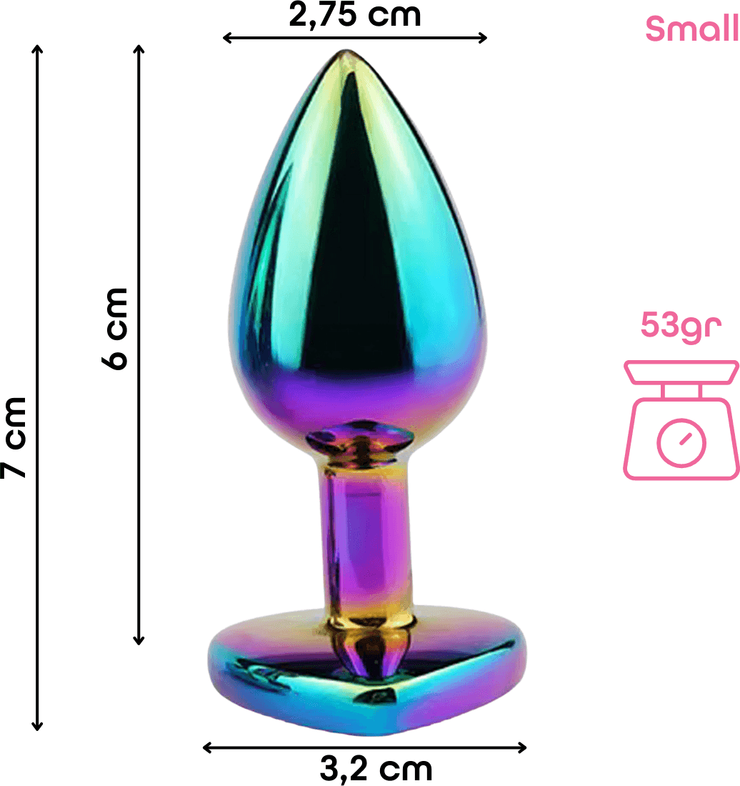 Butt Plug Anale in Metallo Rainbow con Gemma a Cuore Gioiello Cristallo Sex Toy in Plug anali Do You Erotic - Napoli, commercioVirtuoso.it