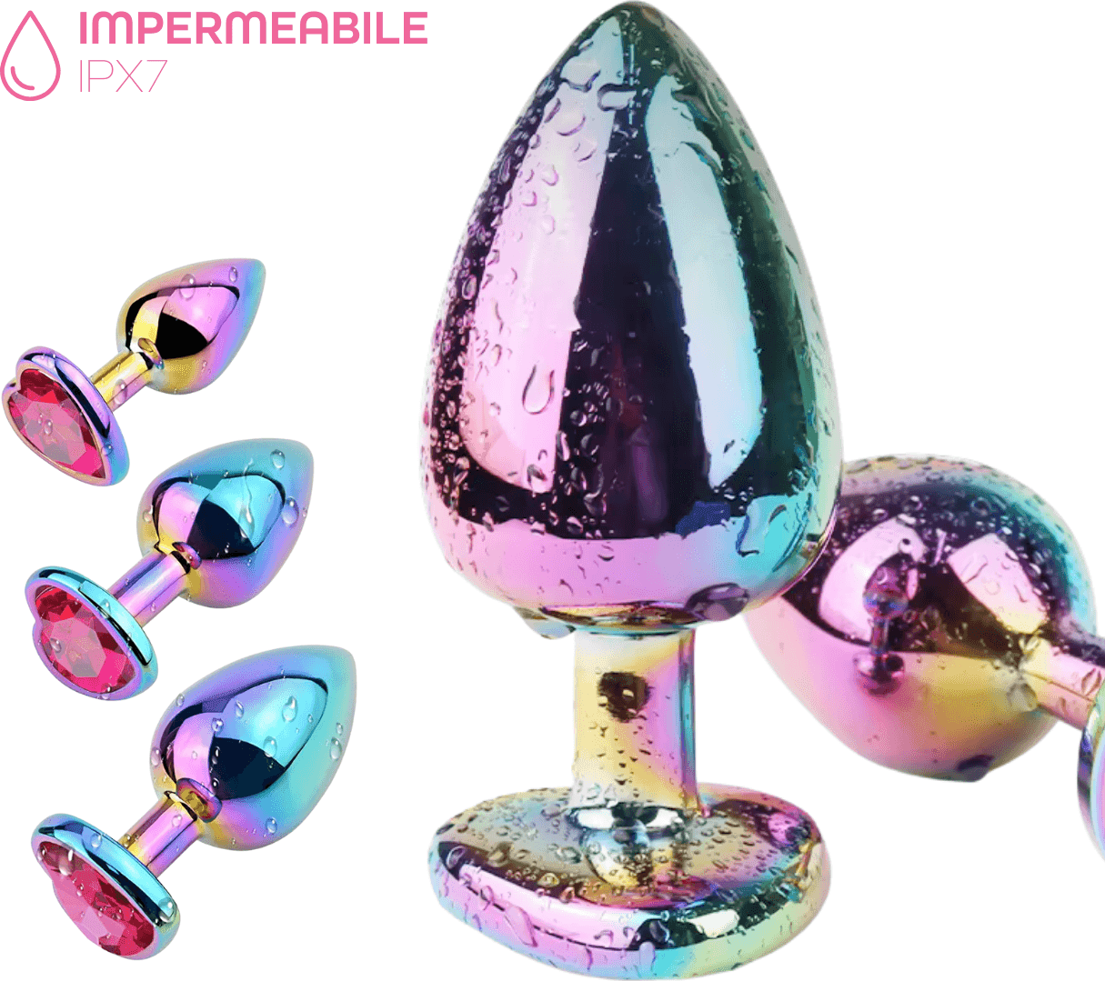 Butt Plug Anale in Metallo Rainbow con Gemma a Cuore Gioiello Cristallo Sex Toy in Plug anali Do You Erotic - Napoli, commercioVirtuoso.it