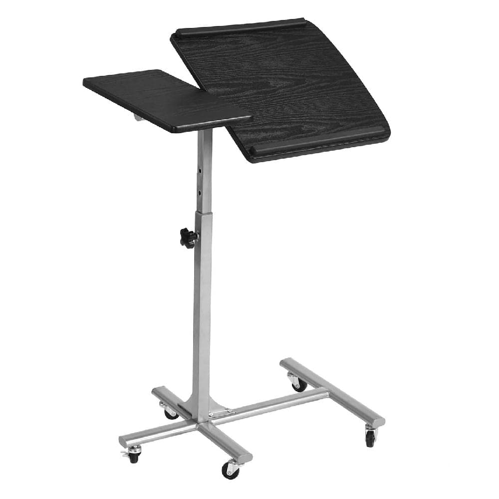Tavolino Porta PC con 5ruote e Piano Inclinabile Regolabile Altezza 70-92 cm Nero in Postazioni di lavoro per computer Danyx - Casoria, commercioVirtuoso.it