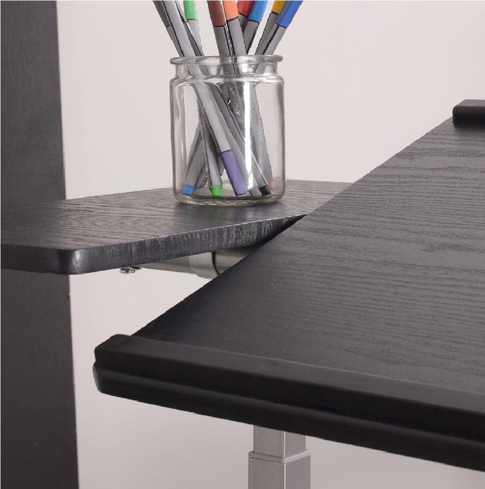 Tavolino Porta PC con 5ruote e Piano Inclinabile Regolabile Altezza 70-92 cm Nero in Postazioni di lavoro per computer Danyx - Casoria, commercioVirtuoso.it