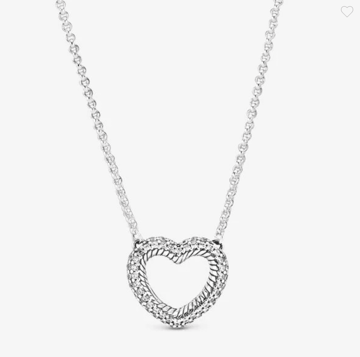 Pandora - Collier con cuore aperto, pavé e maglia snake in Collane Alba Gioielli - Casoria, commercioVirtuoso.it