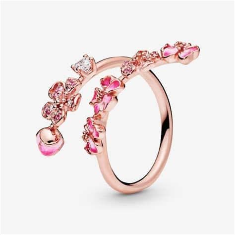 PANDORA - Anello aperto Ramo di fiori di pesco rosa in Anelli Alba Gioielli - Casoria, commercioVirtuoso.it