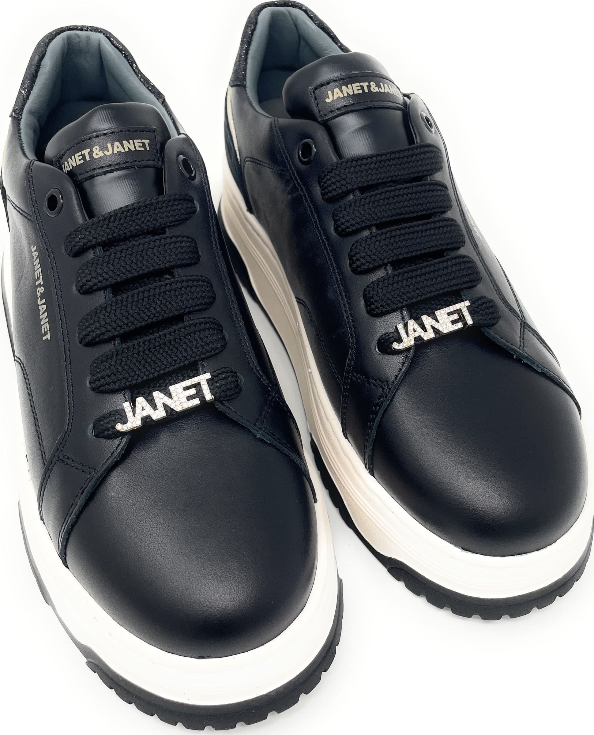 Janet & Janet sneakers donna in pelle black J-422 in Sneaker casual Teresi Calzature - Marsala, commercioVirtuoso.it