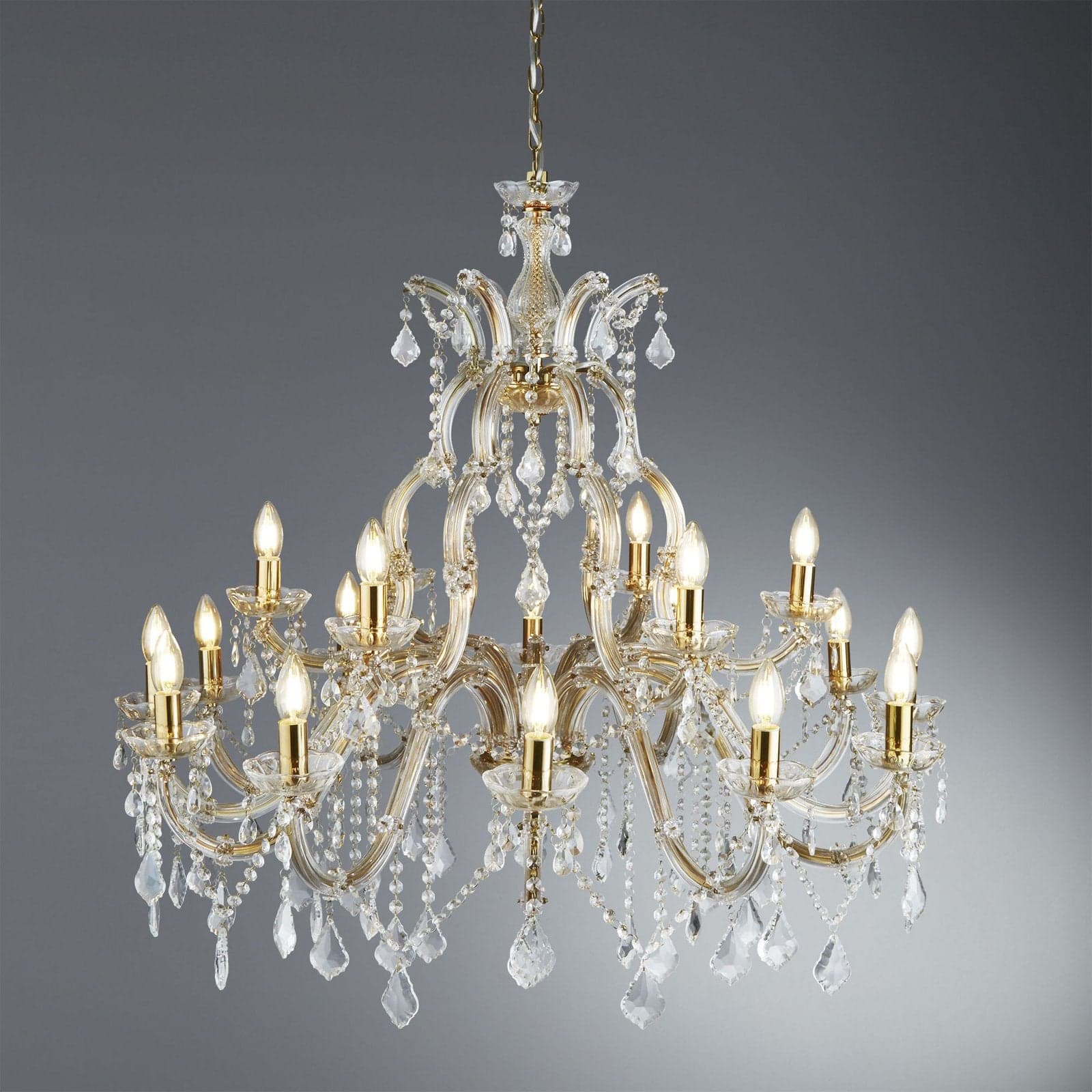 Lampadario Classico Marie Therese Acciaio Adjustable Vetro 18 Luci E14 in Lampade a sospensione LuceArt - Montecorvino Pugliano, commercioVirtuoso.it