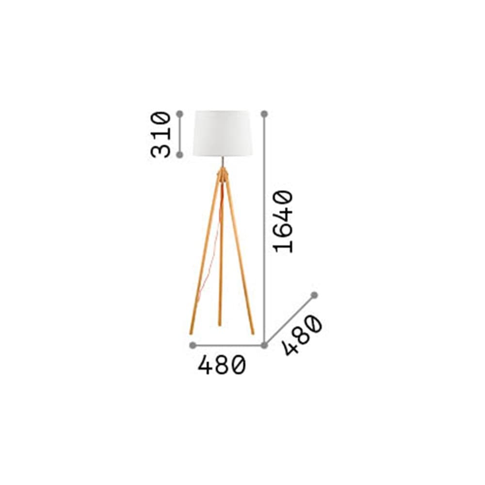 Piantana Industrial-Minimal York Legno Bianco 1 Luce E27 in Lampade da terra LuceArt - Montecorvino Pugliano, commercioVirtuoso.it