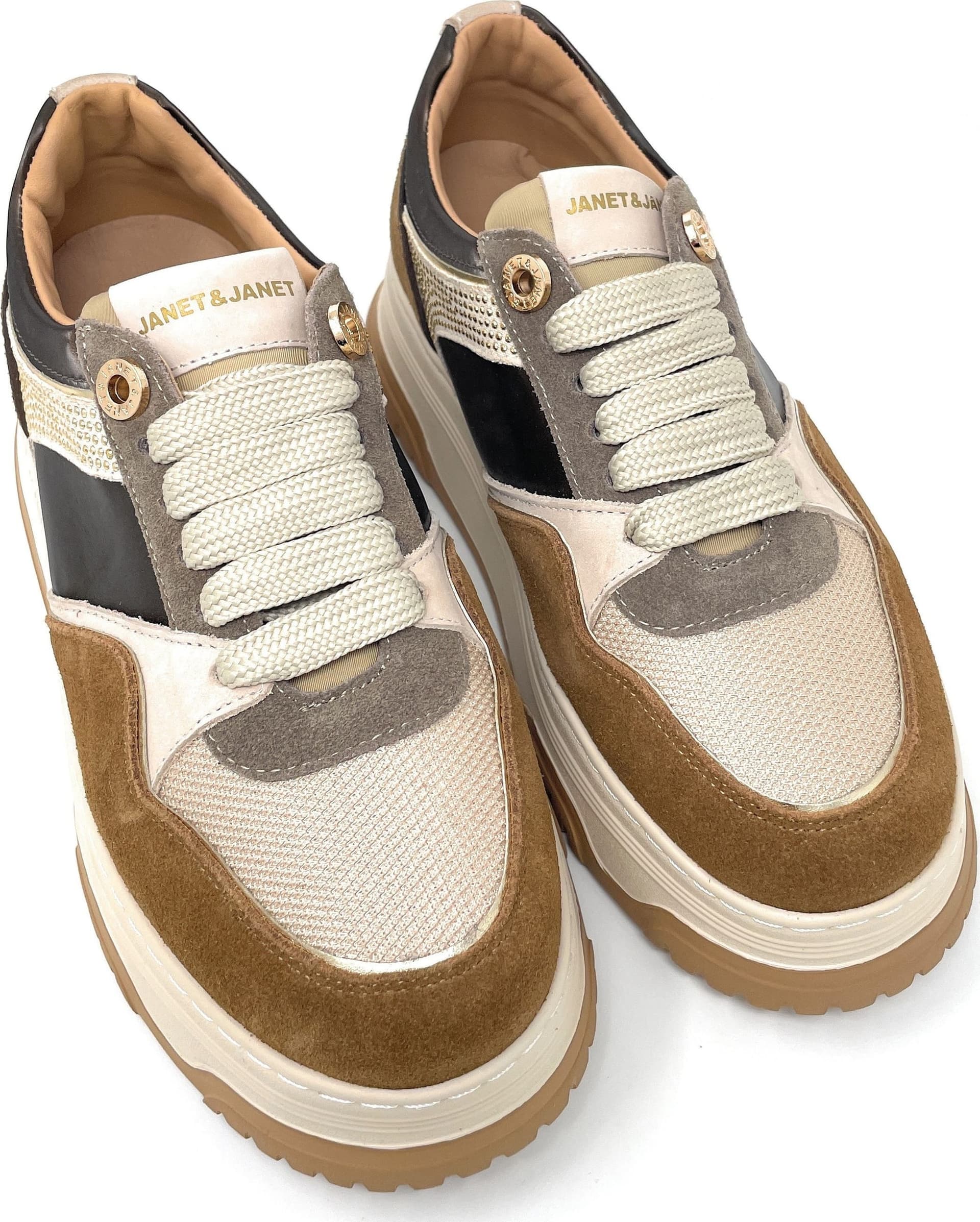 Janet & Janet sneakers donna in camoscio e pelle cuoio J-421 in Sneaker casual Teresi Calzature - Marsala, commercioVirtuoso.it