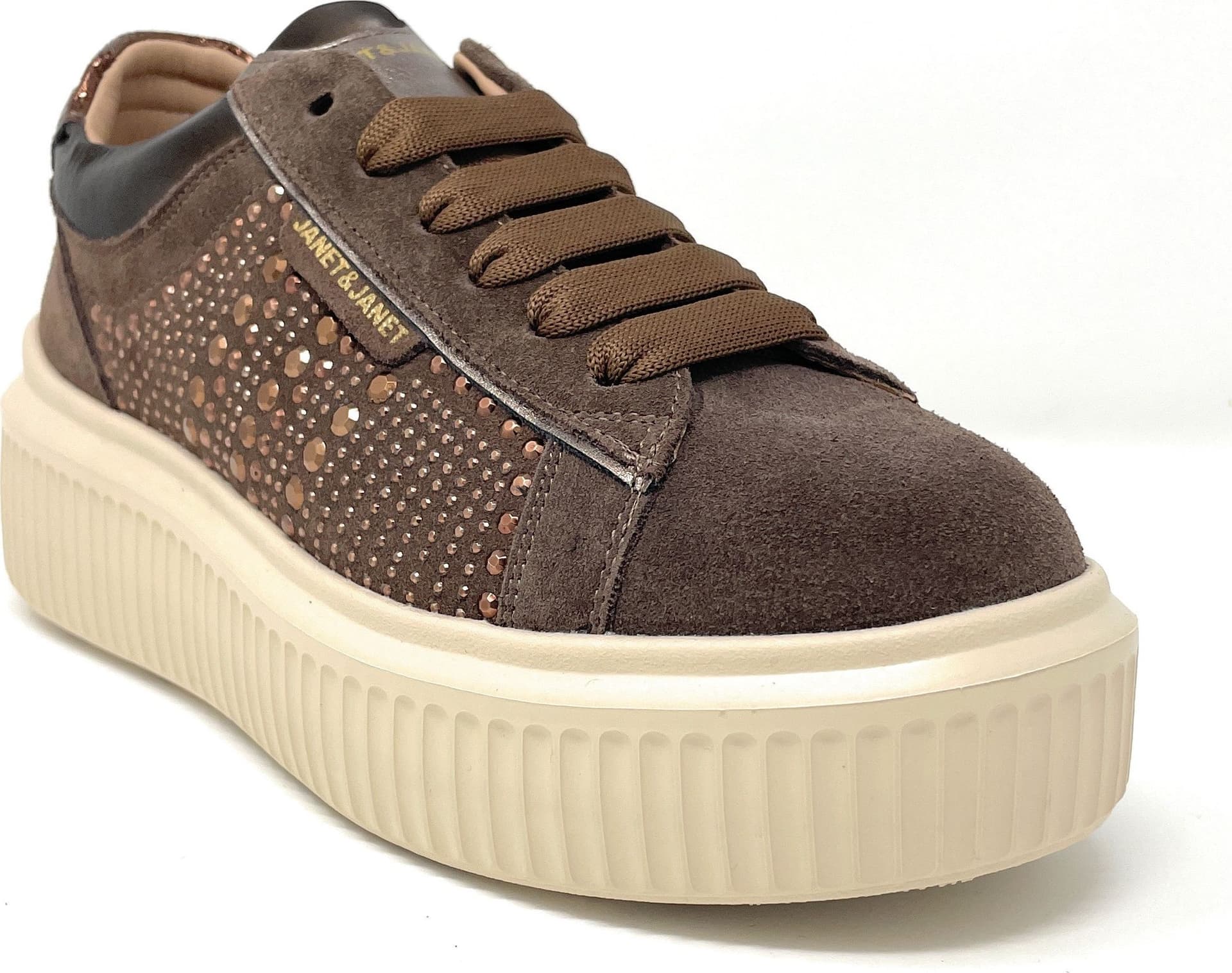 Janet & Janet sneakers donna in camoscio brown J-401 in Sneaker casual Teresi Calzature - Marsala, commercioVirtuoso.it