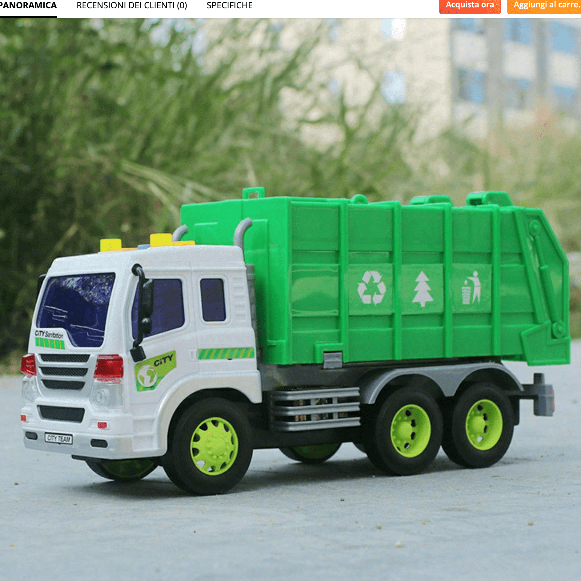 CAMION RACCOLTA RIFIUTI CON LUCI E SUONI CASSONE RIBALTABILE FUNZIONI REALI in Camion Trade Shop italia - Napoli, commercioVirtuoso.it