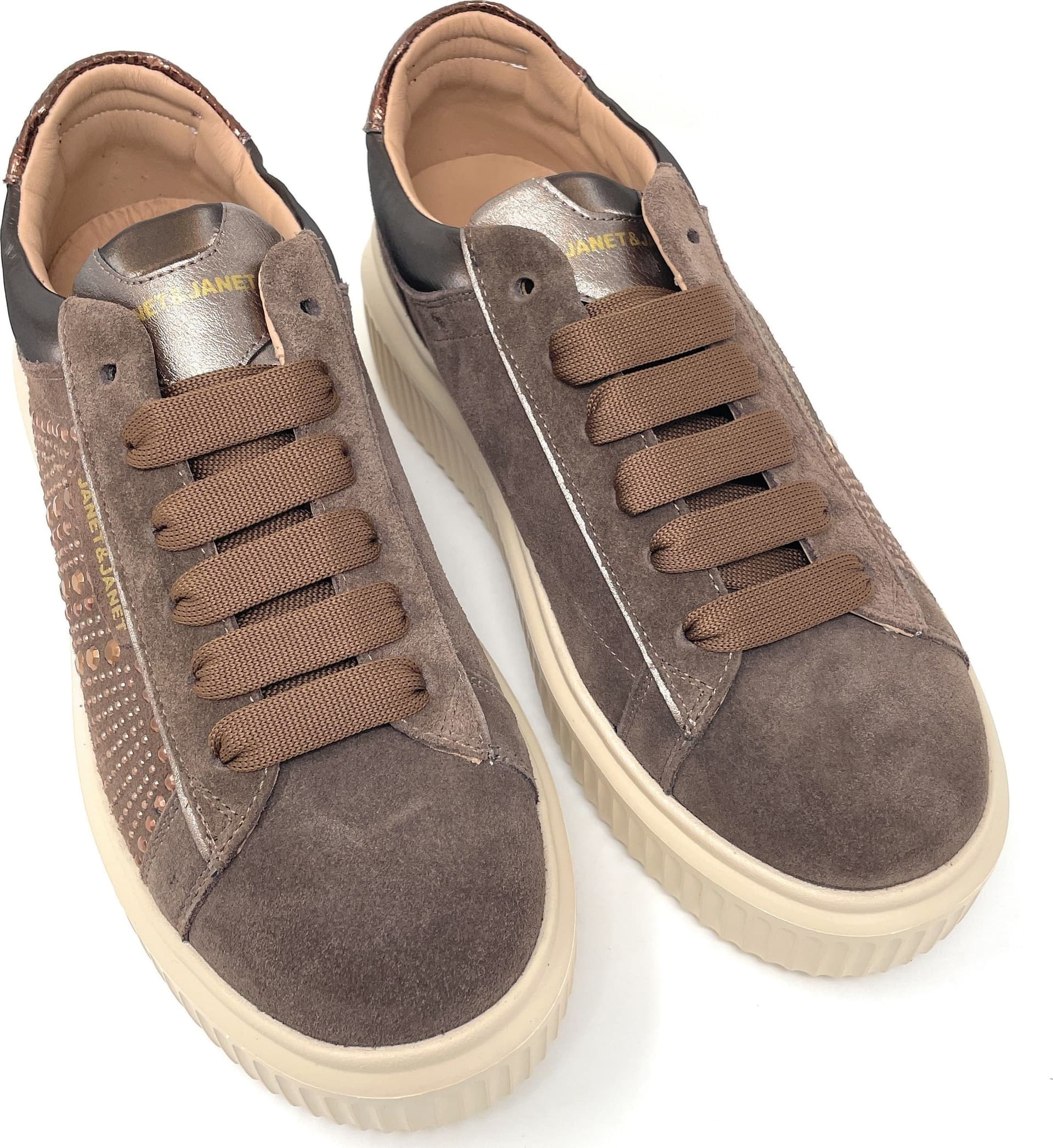 Janet & Janet sneakers donna in camoscio brown J-401 in Sneaker casual Teresi Calzature - Marsala, commercioVirtuoso.it