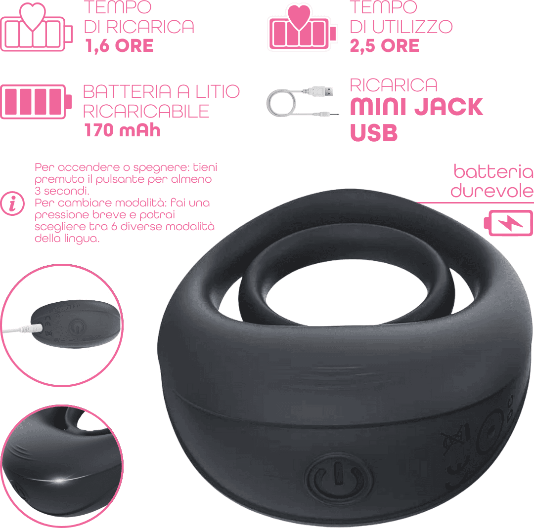 Anello Fallico Vibrante per Pene Stimolatore Clitoride Ritardante in Silicone USB in Anelli fallici e vibranti Do You Erotic - Napoli, commercioVirtuoso.it