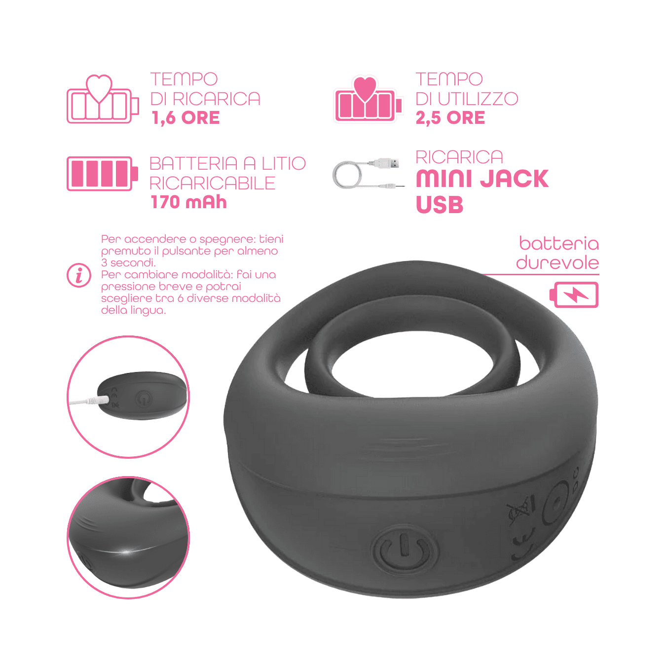 Anello Fallico Vibrante per Pene Stimolatore Clitoride Ritardante in Silicone USB in Anelli fallici e vibranti Do You Erotic - Napoli, commercioVirtuoso.it