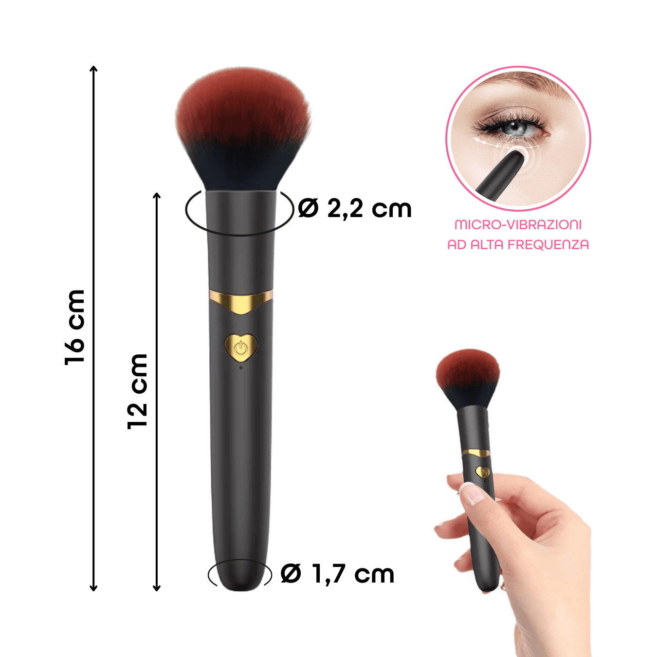 Vibratore a forma di Pennello Trucco con 10 Modalità di Vibrazioni Ricaricabile in Set di pennelli Do You Erotic - Napoli, commercioVirtuoso.it