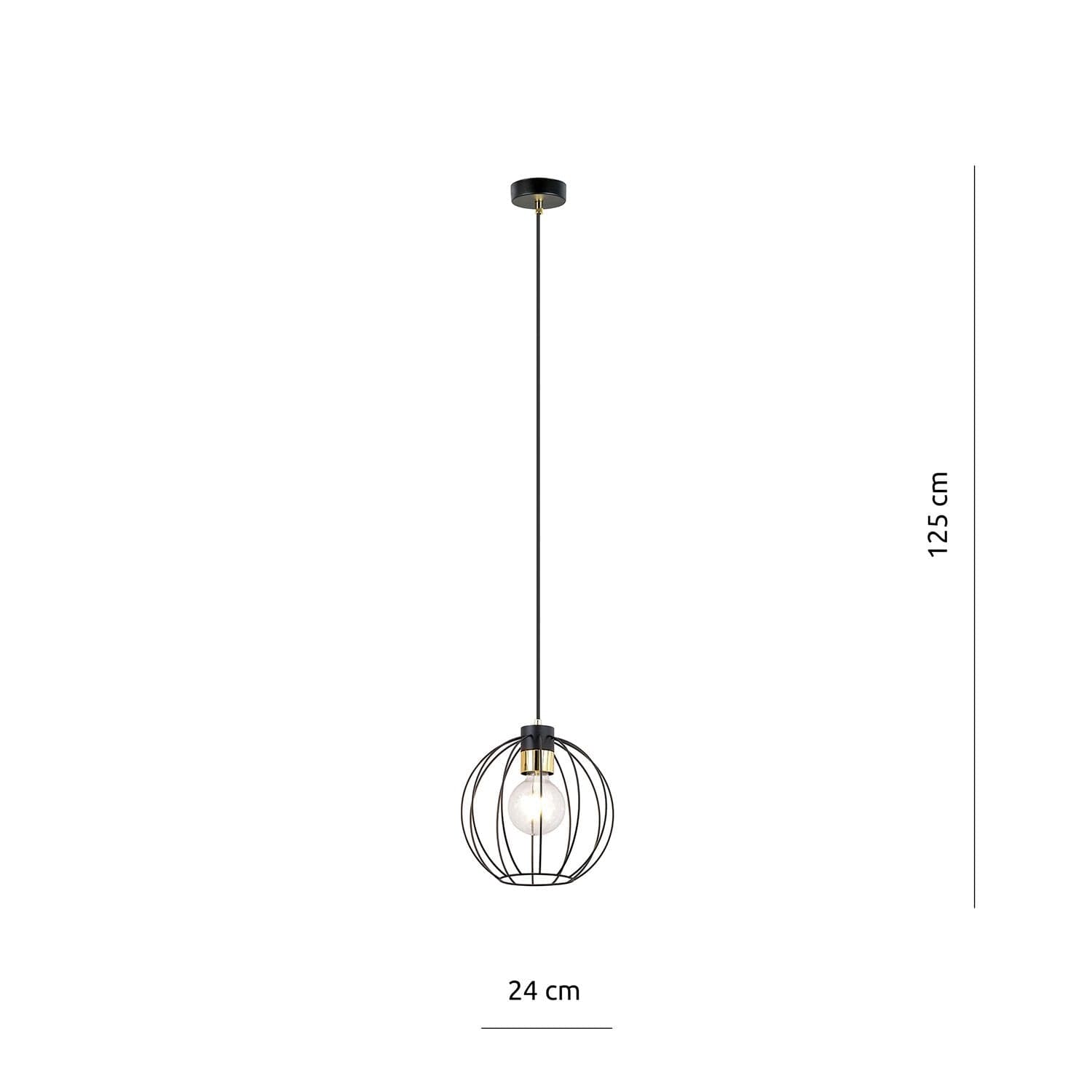 Sospensione Industriale 1 Luce Gino In Acciao Nero A Gabbia Con Oro in Lampade a sospensione LuceArt - Montecorvino Pugliano, commercioVirtuoso.it