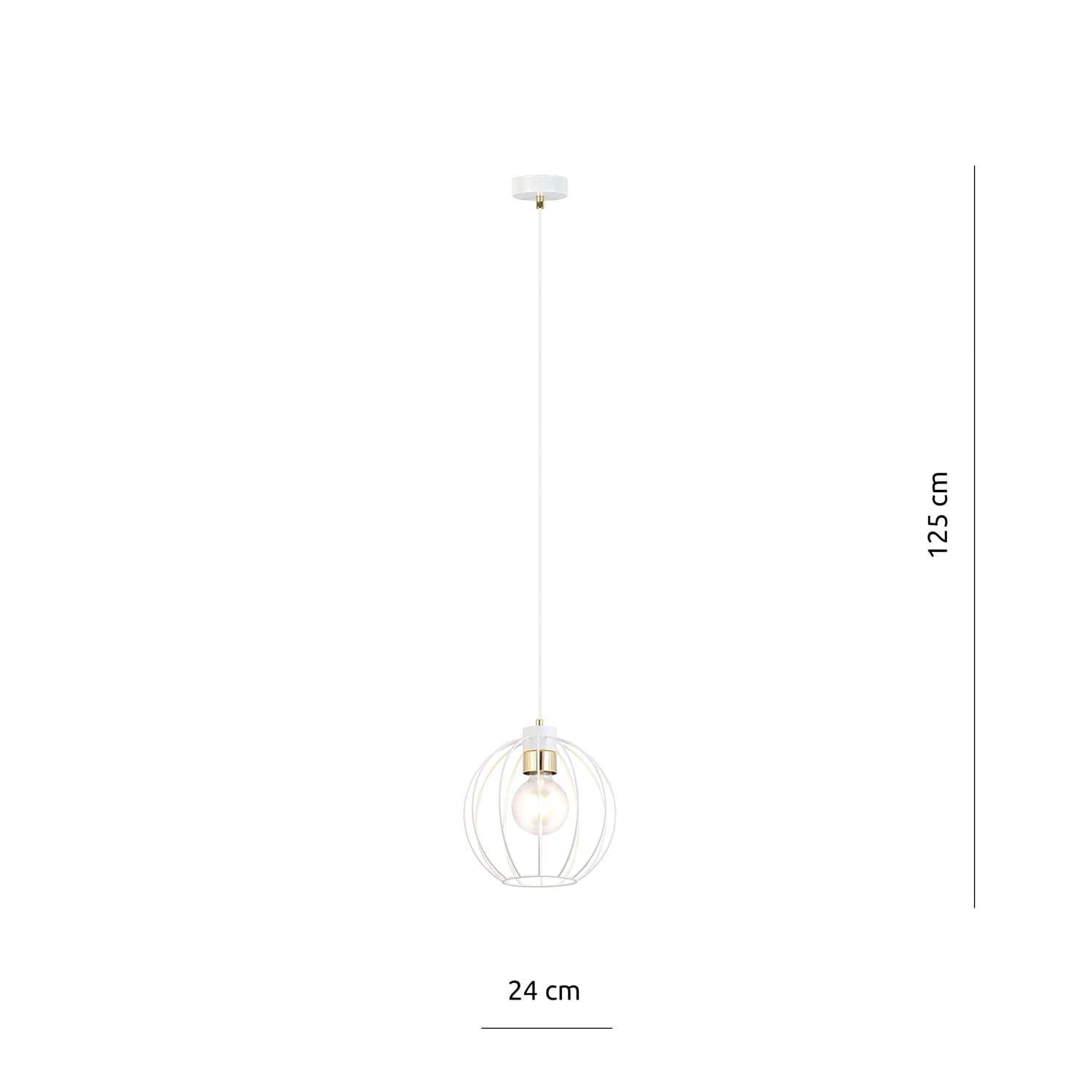 Sospensione Industriale 1 Luce Gino In Acciao Bianco A Gabbia Con Oro in Lampade a sospensione LuceArt - Montecorvino Pugliano, commercioVirtuoso.it