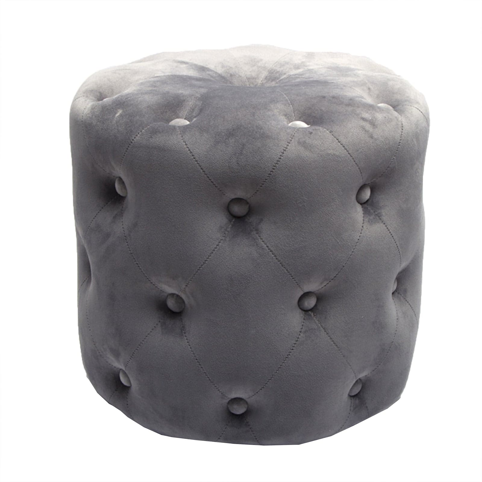 Pouf imbottito tondo, seduta in velluto per arredamento moderno h 41 cm - 11